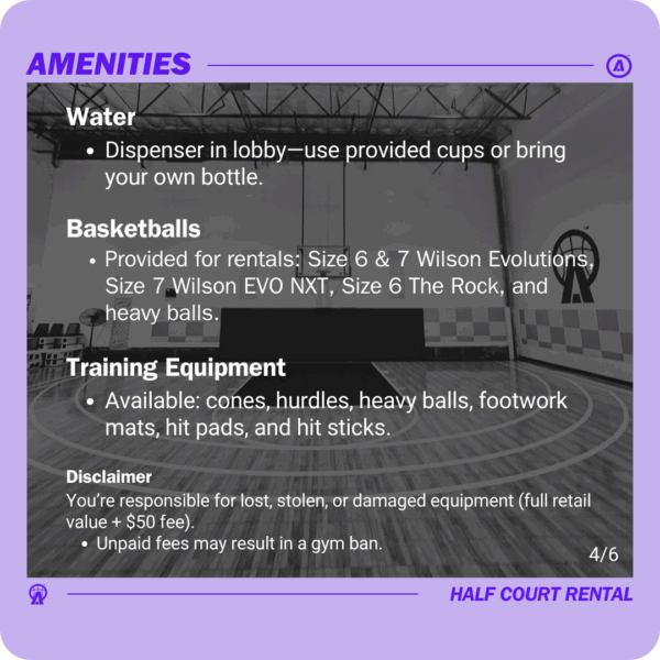 Taro Side | Half Court Rental - Image 5