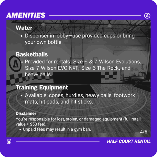 Ube Side | Half Court Rental - Image 5