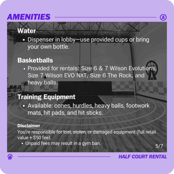 Taro Side | Half Court Rental - Image 7